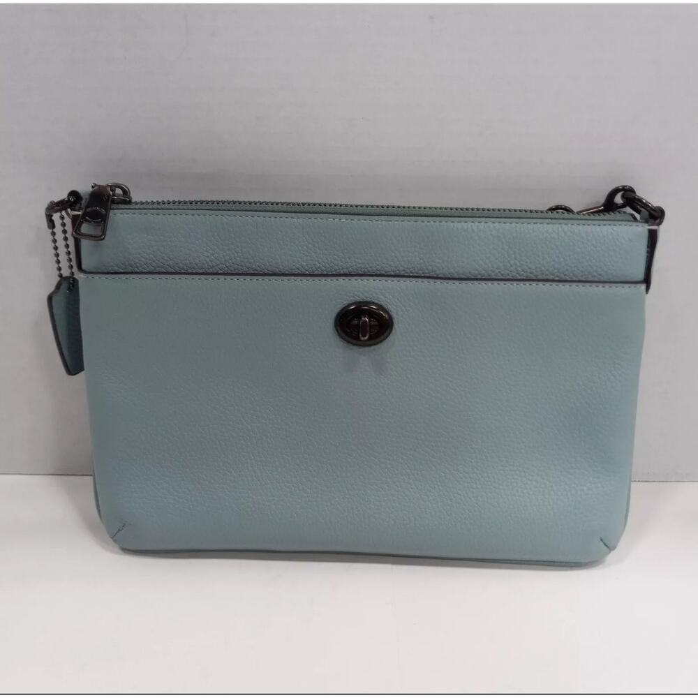 Coach Polly Crossbody in Light Blue Pebbled Leather C3376